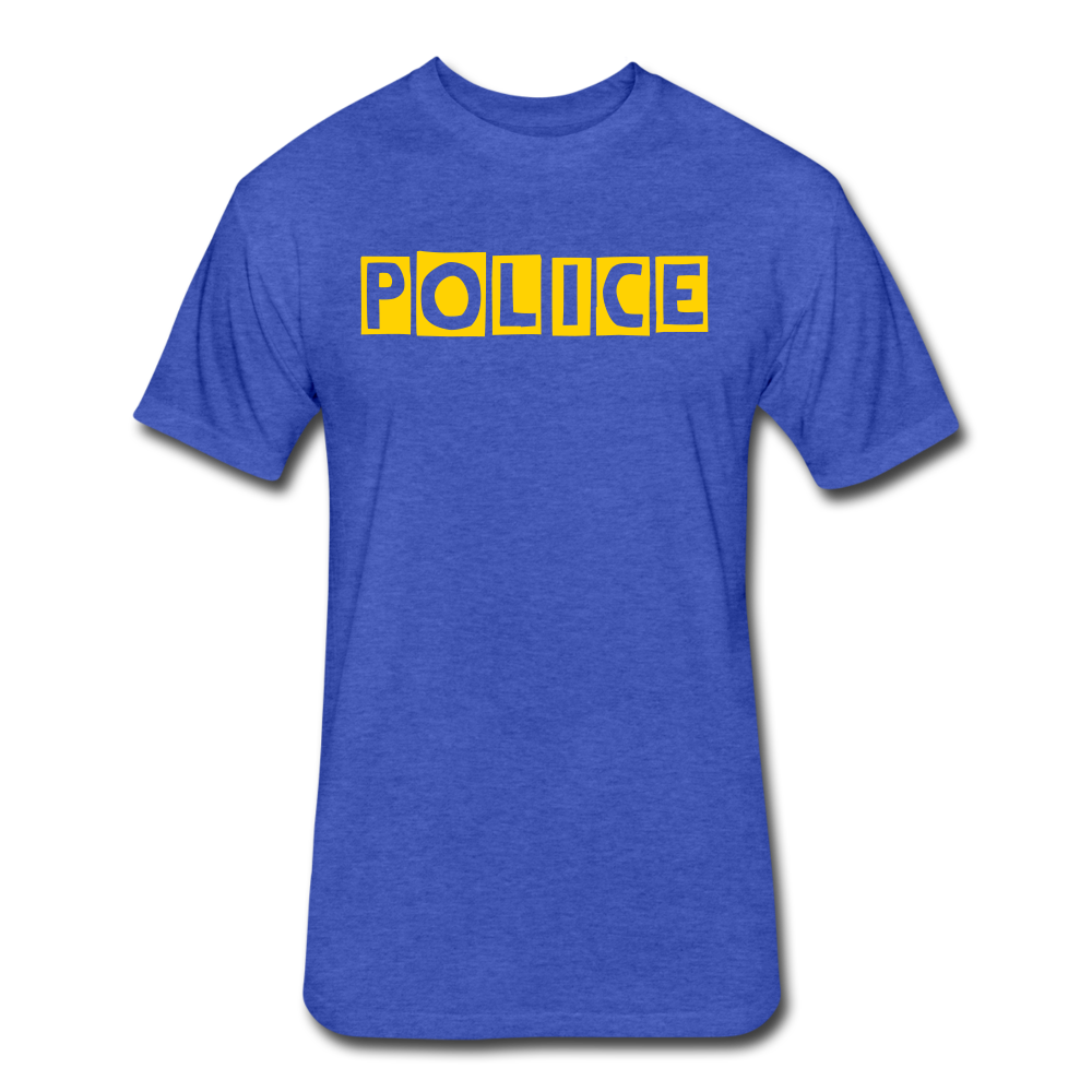 Fitted Cotton/Poly T-Shirt by Next Level - POLICE Quirky - heather royal
