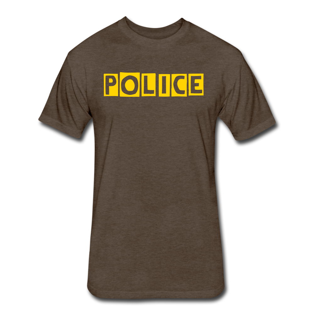 Fitted Cotton/Poly T-Shirt by Next Level - POLICE Quirky - heather espresso