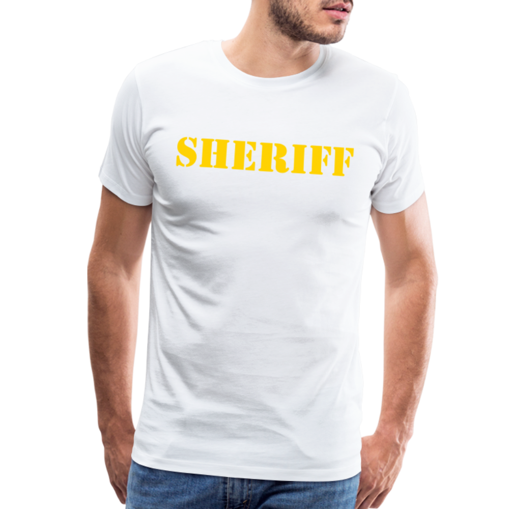 Men's Premium T-Shirt - Sheriff Front and Back - white