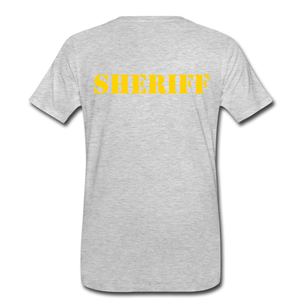 Men's Premium T-Shirt - Sheriff Front and Back - heather gray