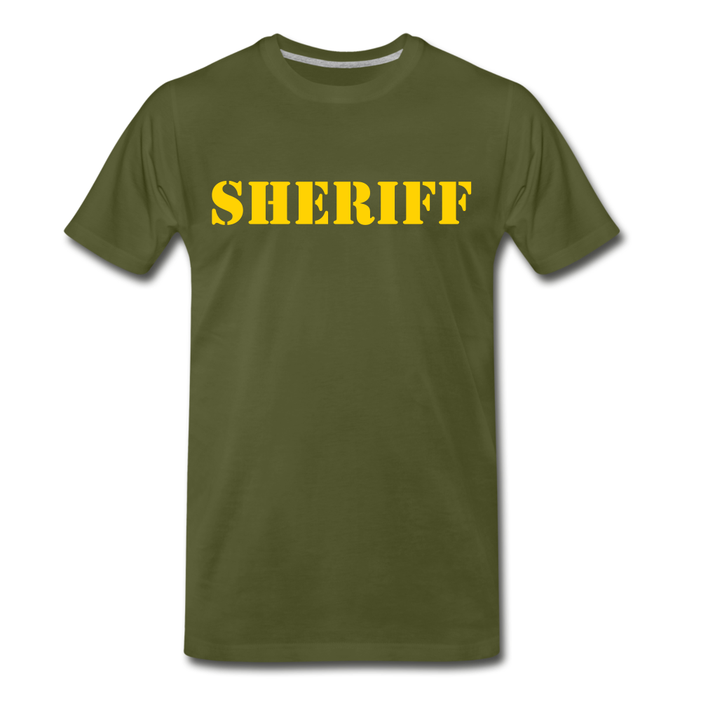 Men's Premium T-Shirt - Sheriff Front and Back - olive green