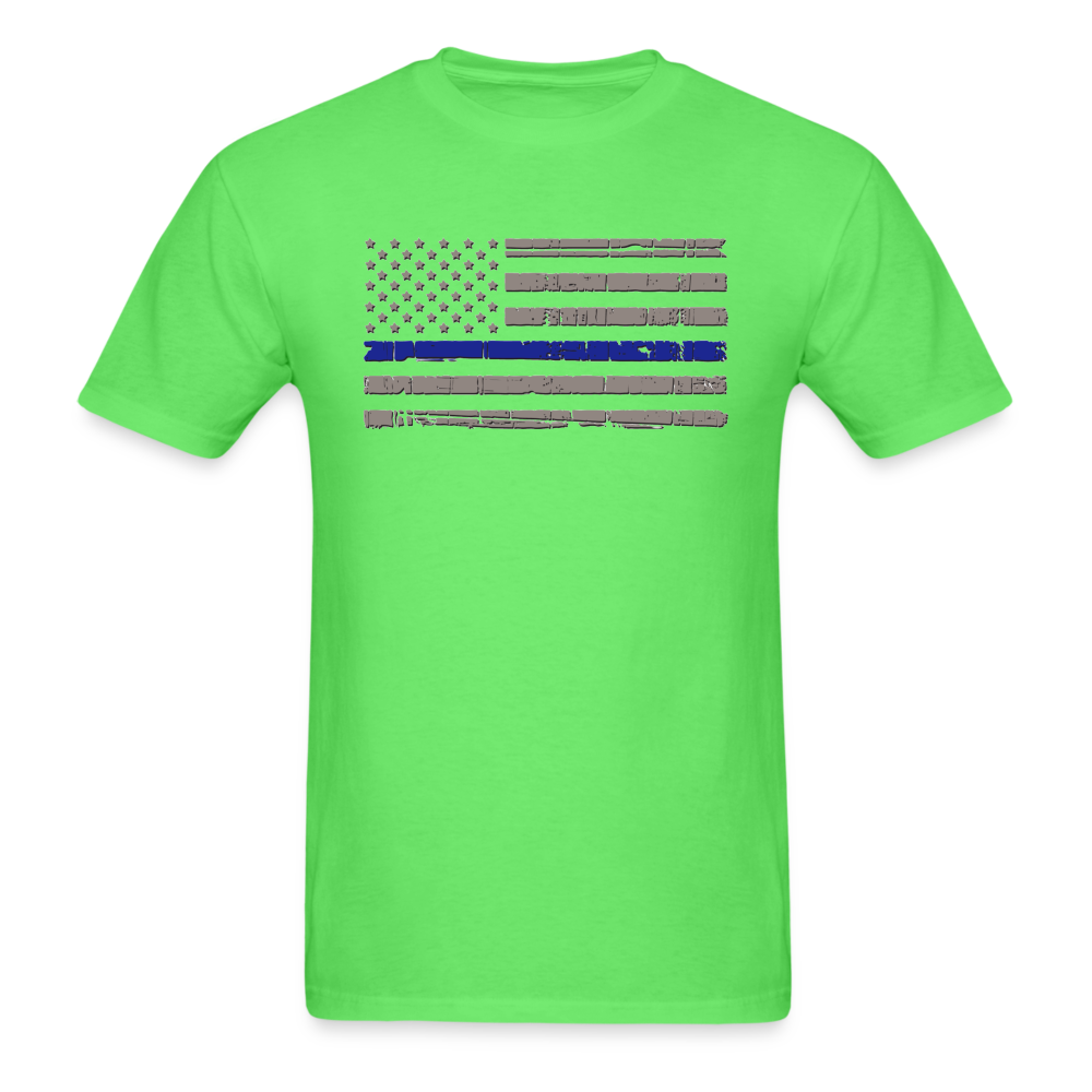Unisex Classic T-Shirt - Distressed Blue Line Flag - kiwi
