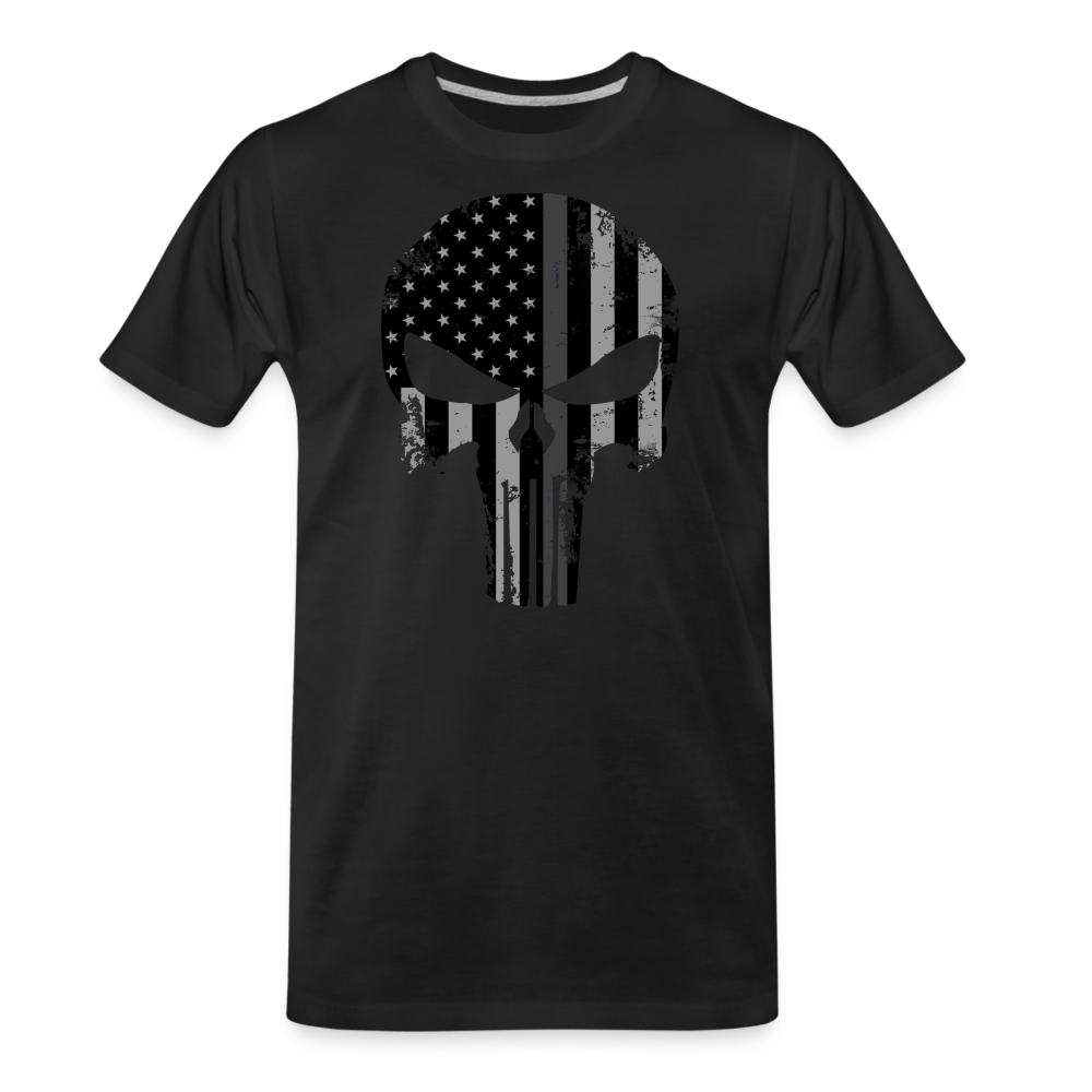 Men's Premium T-Shirt - Punisher Thin Silver Line - black