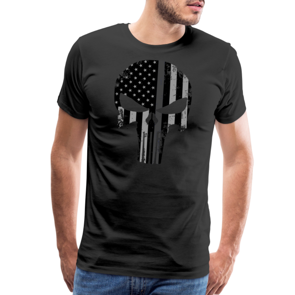 Men's Premium T-Shirt - Punisher Thin Silver Line - black