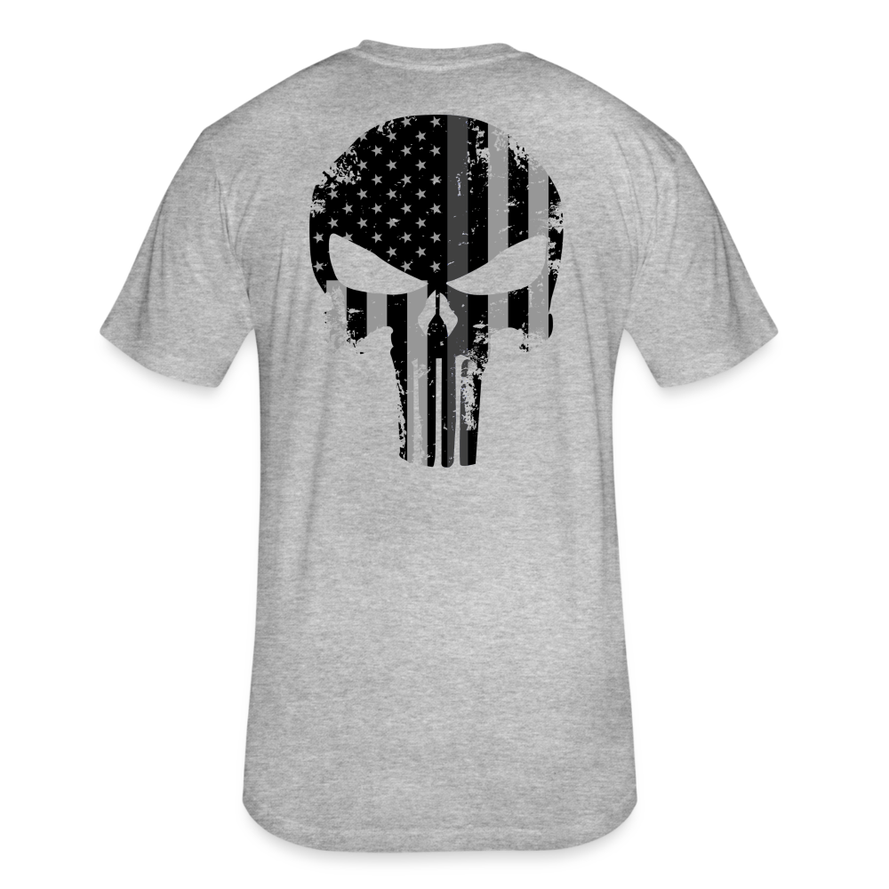 Unisex Poly/Cotton T-Shirt by Next Level - Punisher Thin Silver Line - heather gray