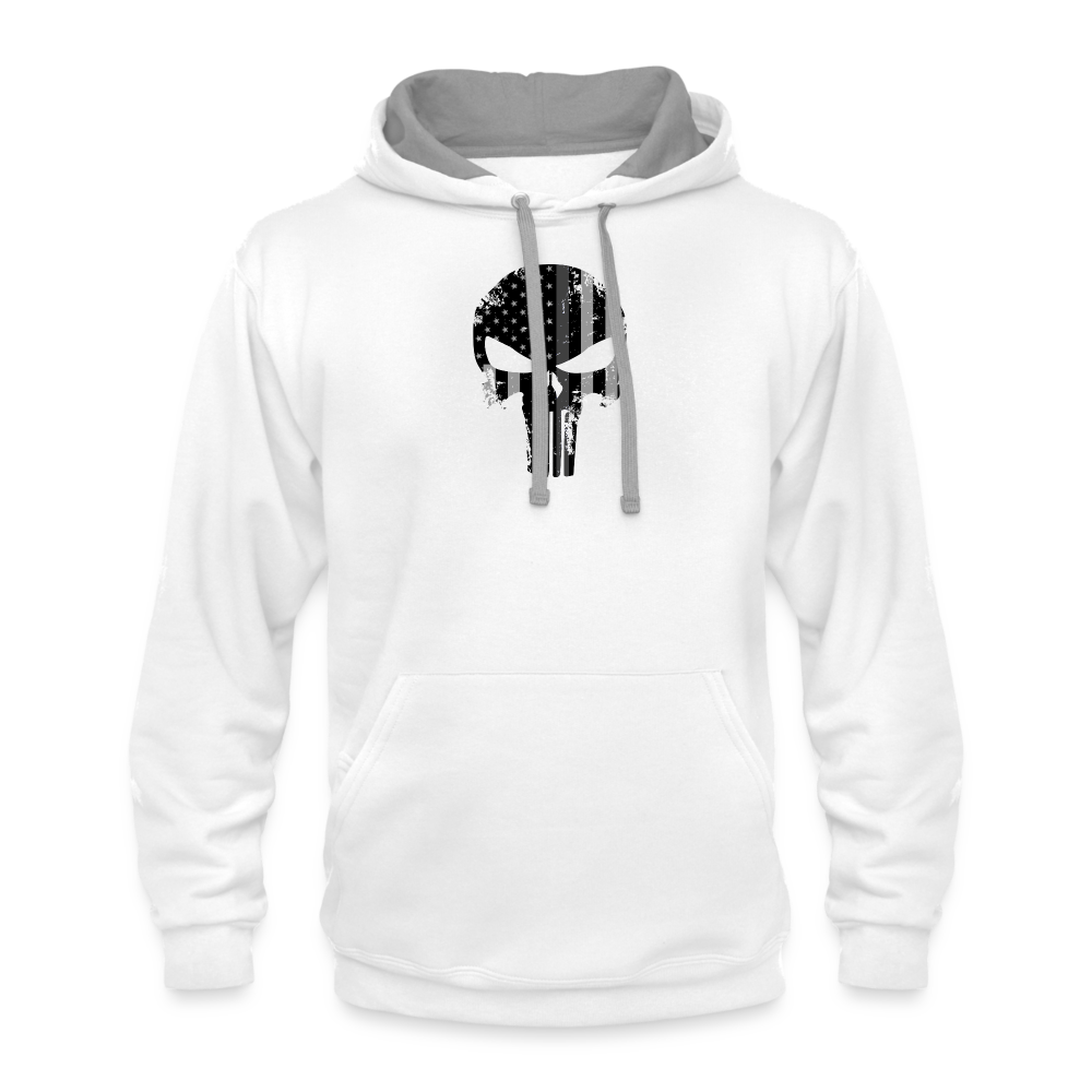 Contrast Hoodie - Punisher Thin Silver Line - white/gray