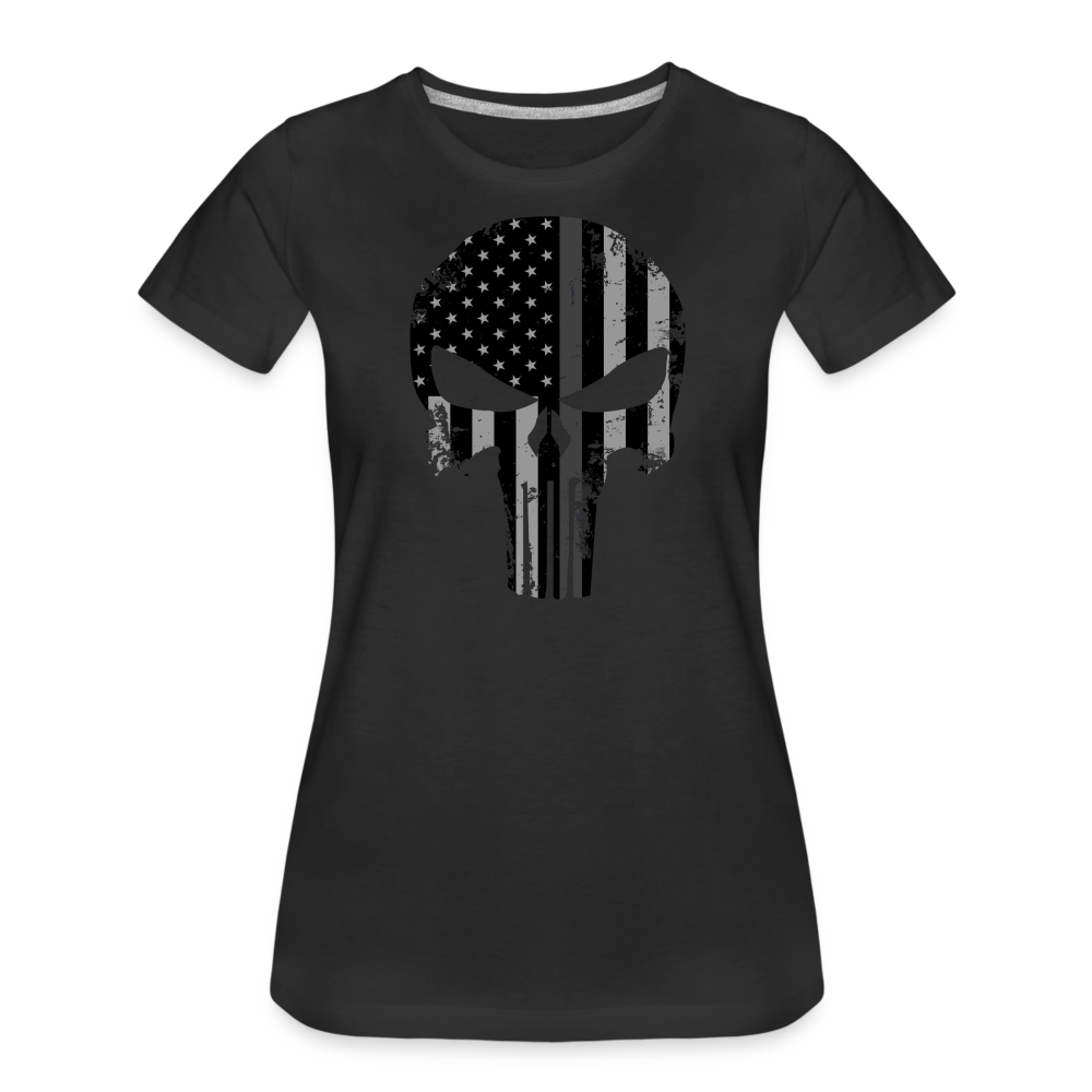 Women’s Premium T-Shirt - Punisher Thin Silver Line - black