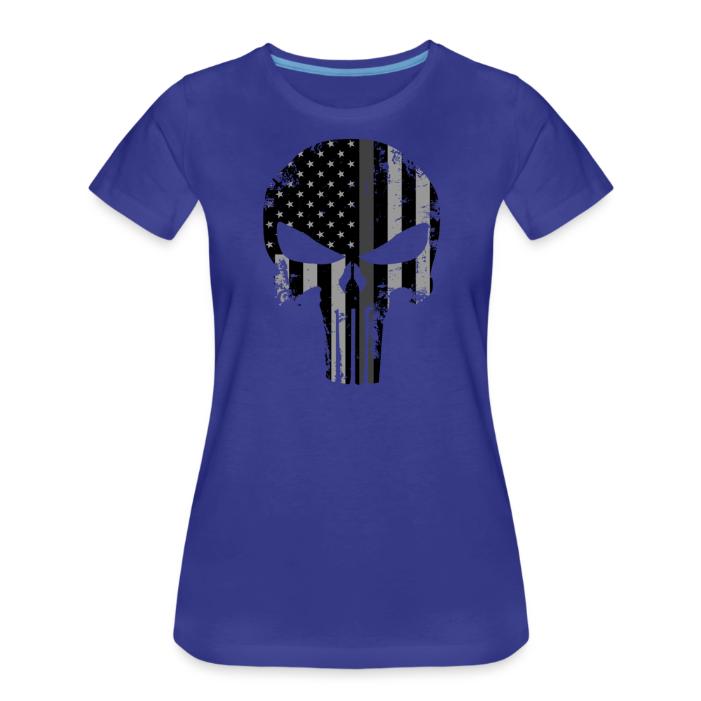 Women’s Premium T-Shirt - Punisher Thin Silver Line - royal blue
