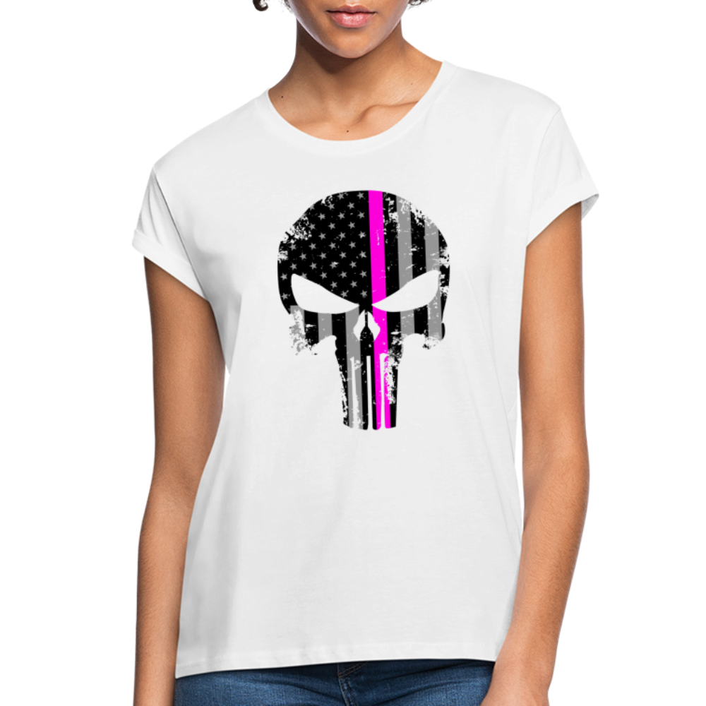 Women's Relaxed Fit T-Shirt - Pink Punisher - white