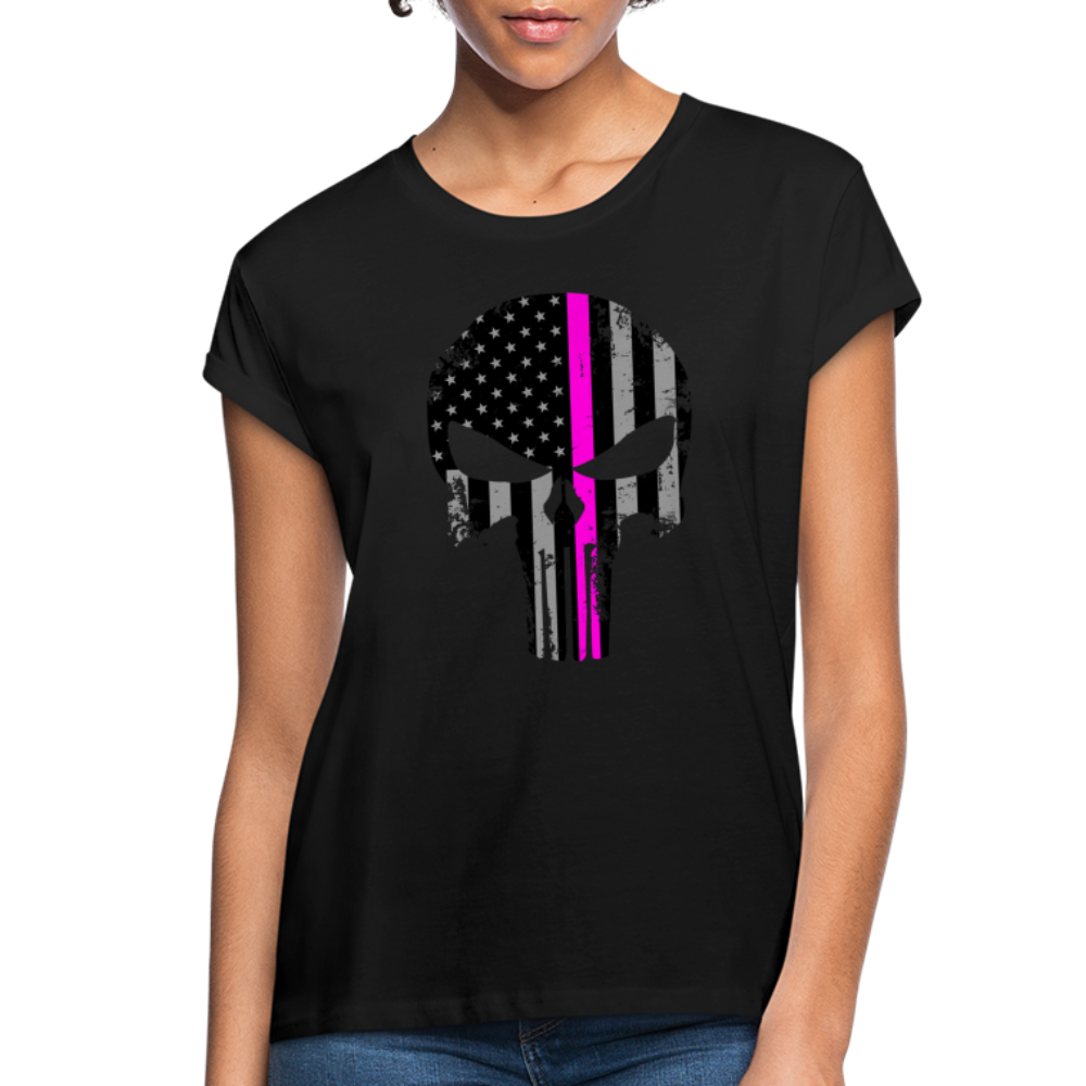 Women's Relaxed Fit T-Shirt - Pink Punisher - black