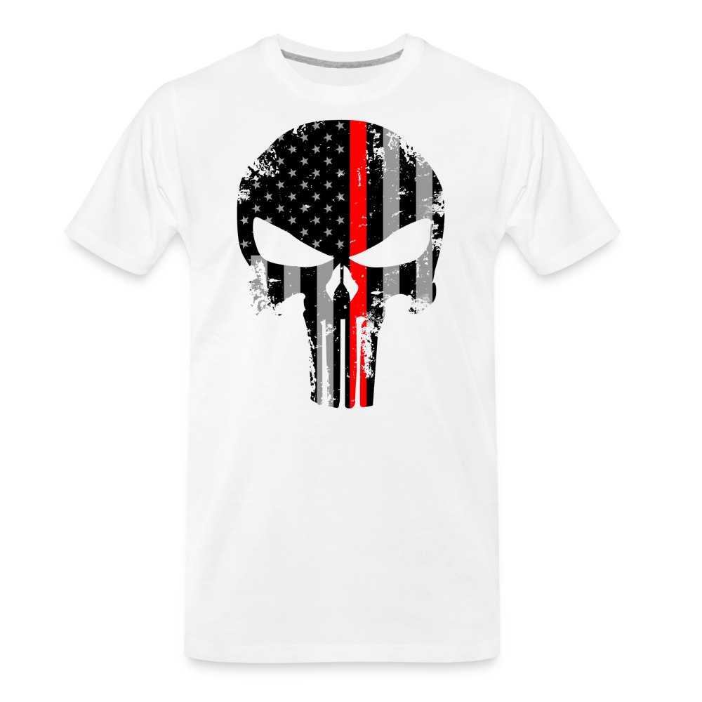 Men's Premium T-Shirt  - Punisher Thin Red Line - white