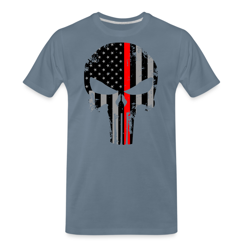 Men's Premium T-Shirt  - Punisher Thin Red Line - steel blue