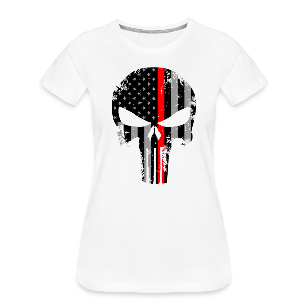 Women’s Premium T-Shirt - Punisher Thin Red Line - white
