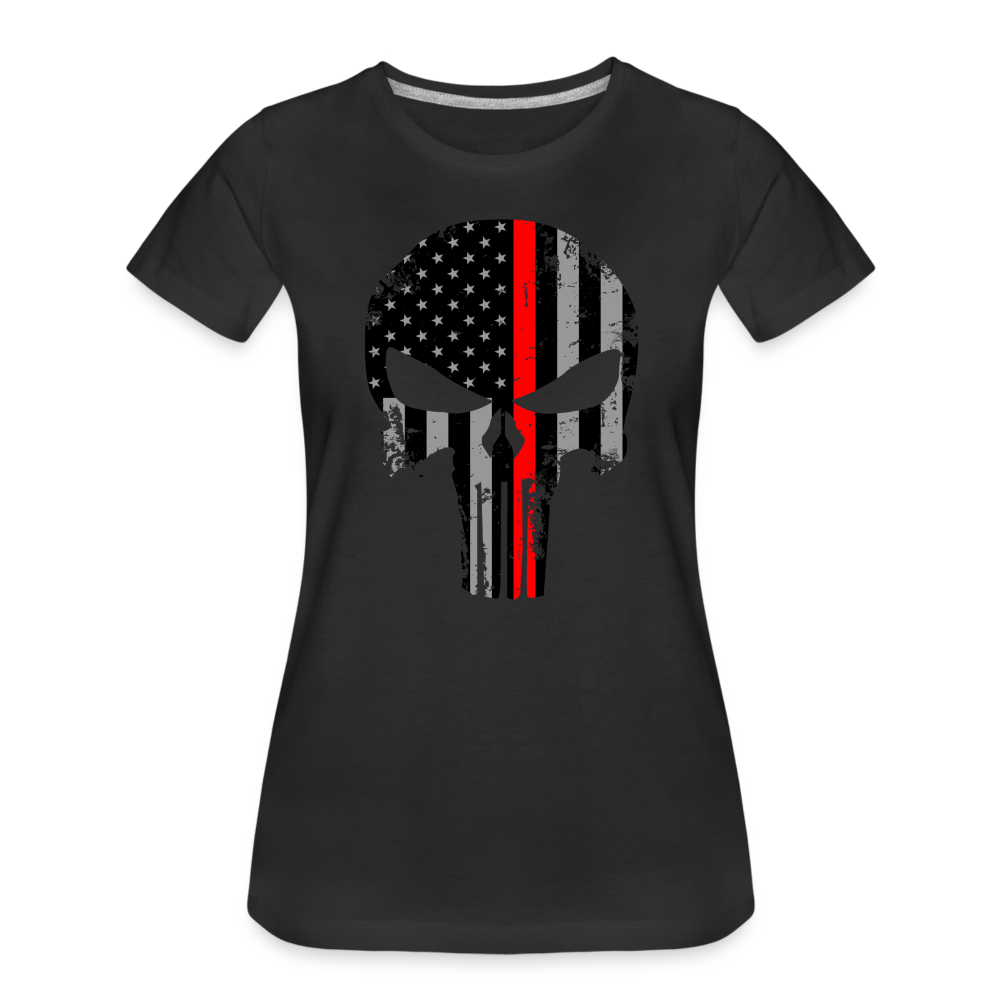 Women’s Premium T-Shirt - Punisher Thin Red Line - black