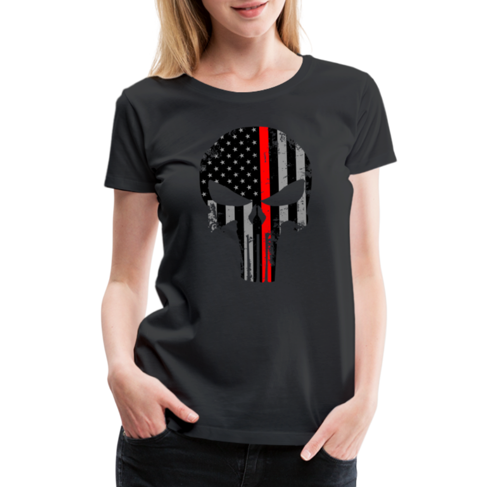 Women’s Premium T-Shirt - Punisher Thin Red Line - black