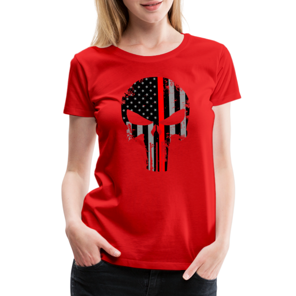 Women’s Premium T-Shirt - Punisher Thin Red Line - red