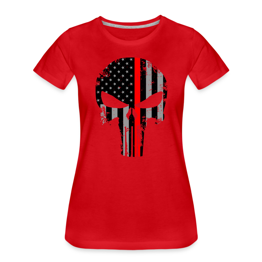 Women’s Premium T-Shirt - Punisher Thin Red Line - red