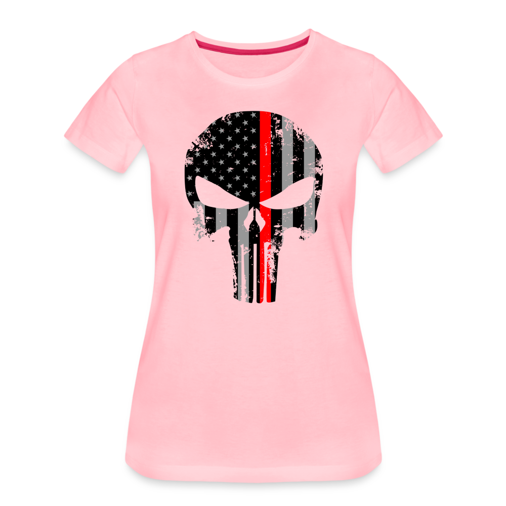 Women’s Premium T-Shirt - Punisher Thin Red Line - pink