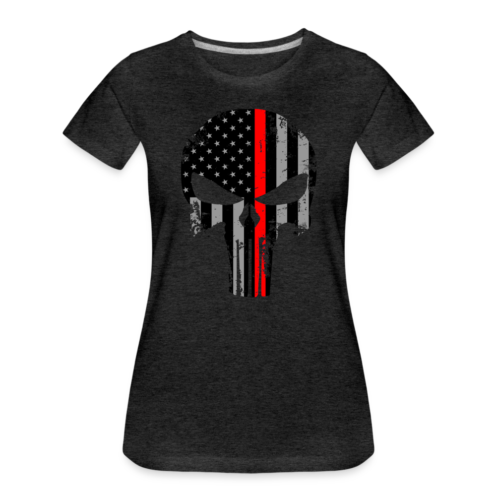 Women’s Premium T-Shirt - Punisher Thin Red Line - charcoal grey