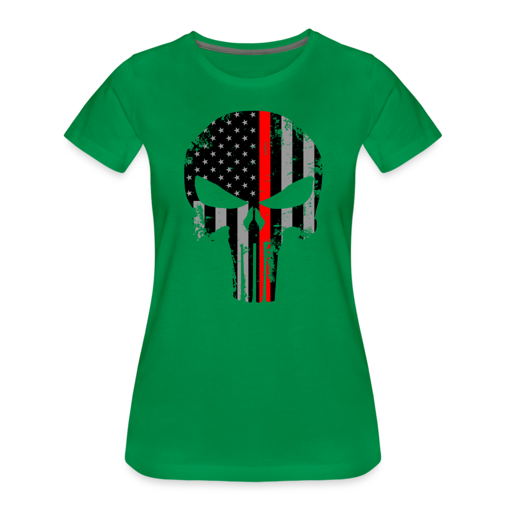 Women’s Premium T-Shirt - Punisher Thin Red Line - kelly green