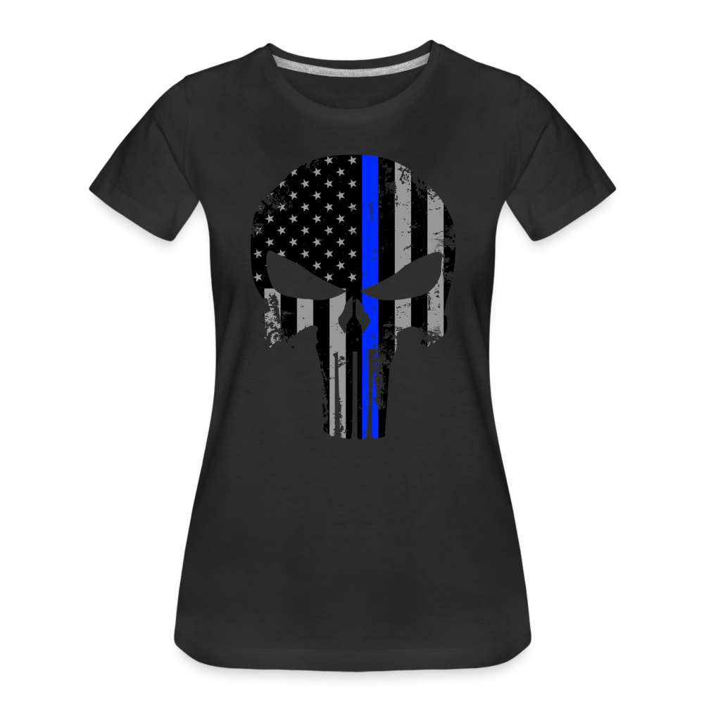 Women’s Premium T-Shirt - Punisher Thin Blue Line - black