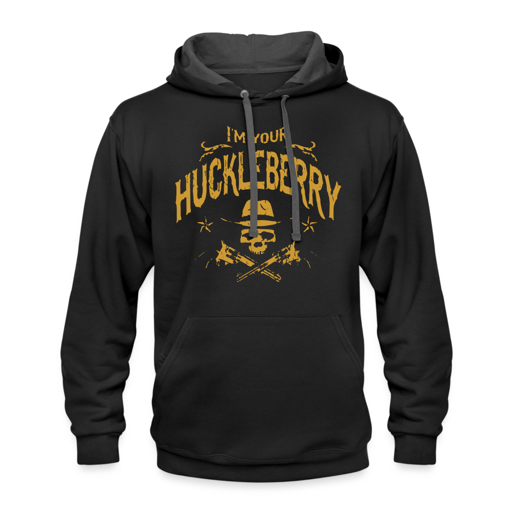 Contrast Hoodie - I'm your Huckleberry - black/asphalt