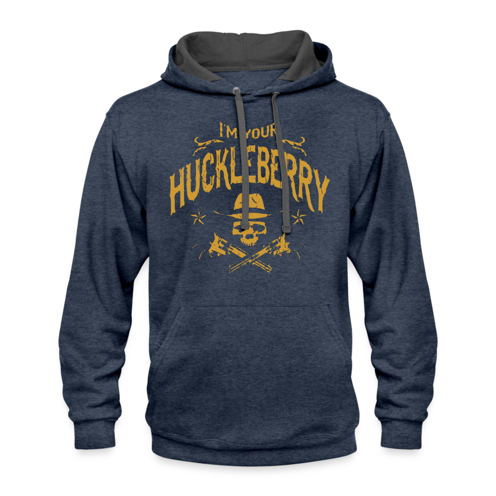 Contrast Hoodie - I'm your Huckleberry - indigo heather/asphalt