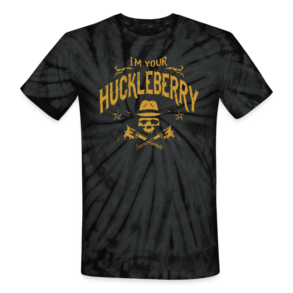 Unisex Tie Dye T-Shirt -I'm your Huckleberry - spider black