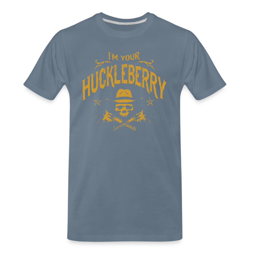 Men's Premium T-Shirt - I'm your Huckleberry - steel blue