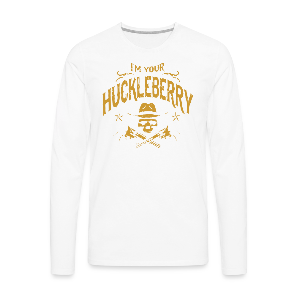 Men's Premium Long Sleeve T-Shirt - I'm your Huckleberry - white