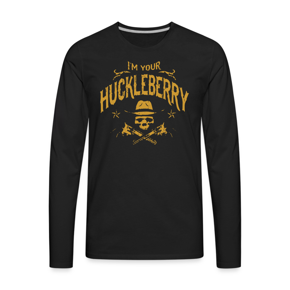 Men's Premium Long Sleeve T-Shirt - I'm your Huckleberry - black