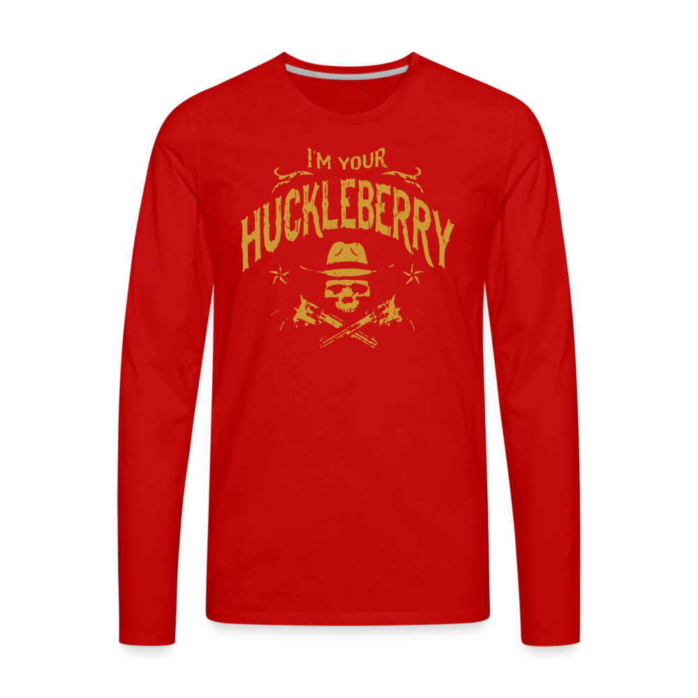 Men's Premium Long Sleeve T-Shirt - I'm your Huckleberry - red