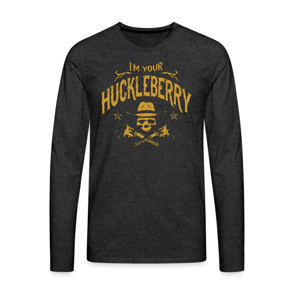 Men's Premium Long Sleeve T-Shirt - I'm your Huckleberry - charcoal grey