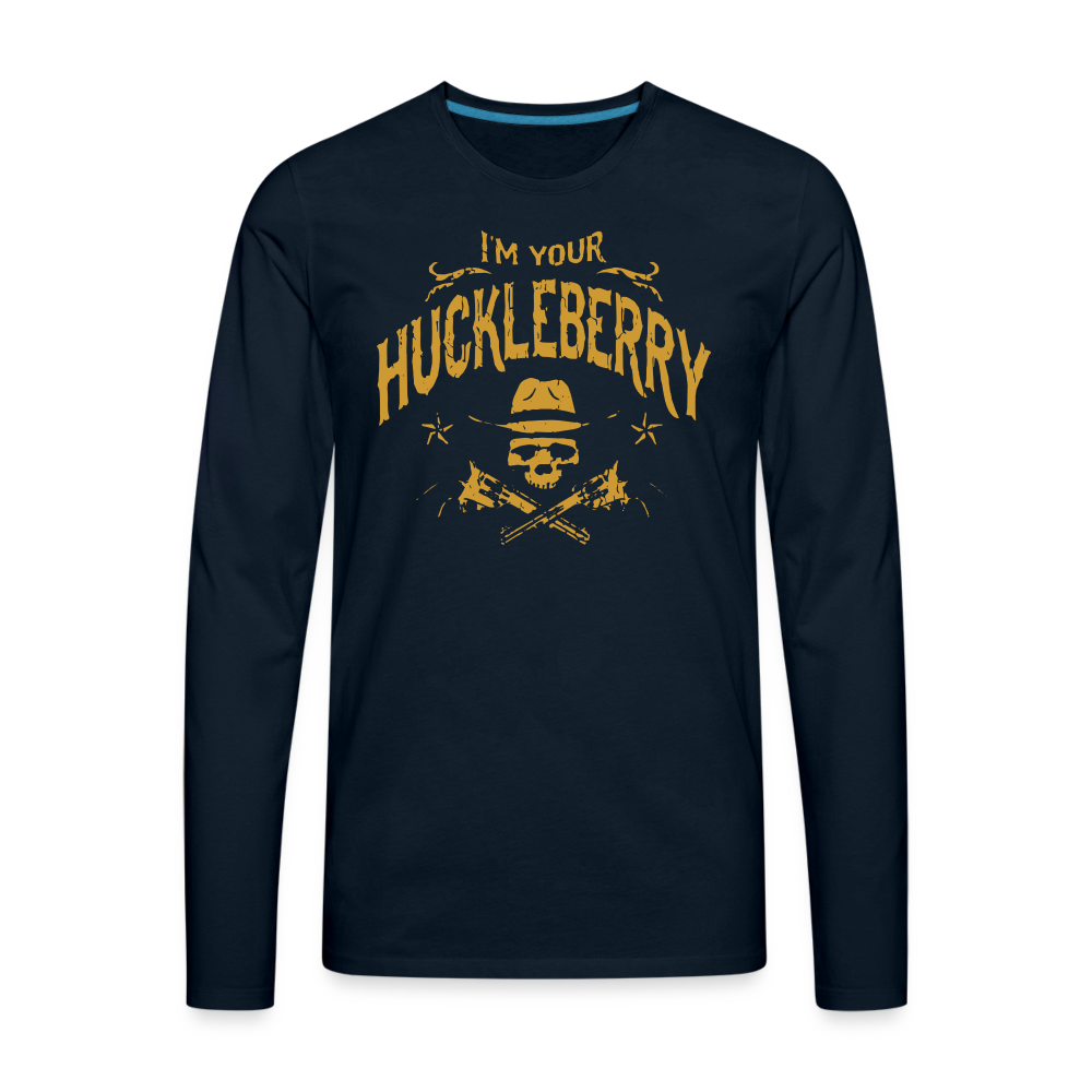 Men's Premium Long Sleeve T-Shirt - I'm your Huckleberry - deep navy