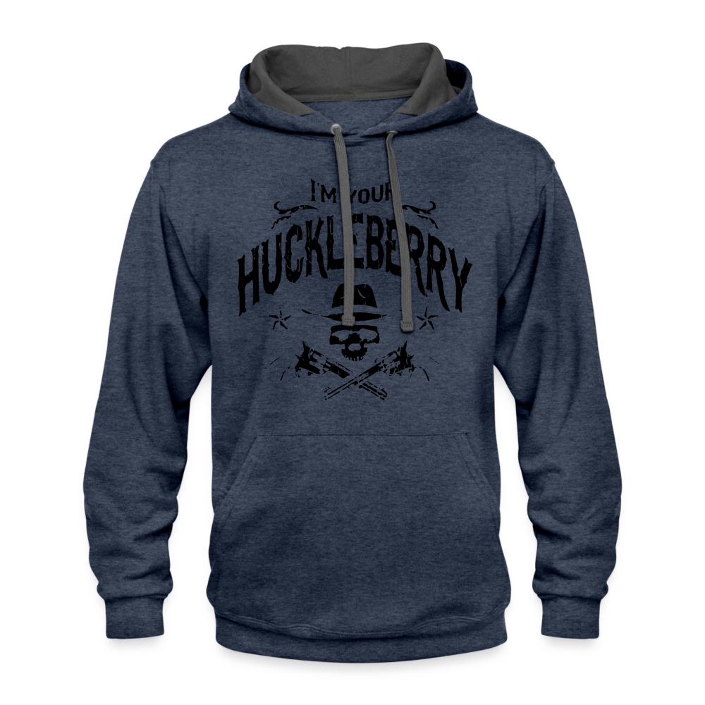 Contrast Hoodie - I'm your Huckleberry - indigo heather/asphalt