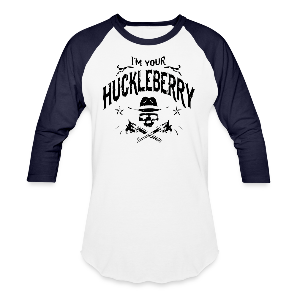Baseball T-Shirt - I'm your Huckleberry - white/navy