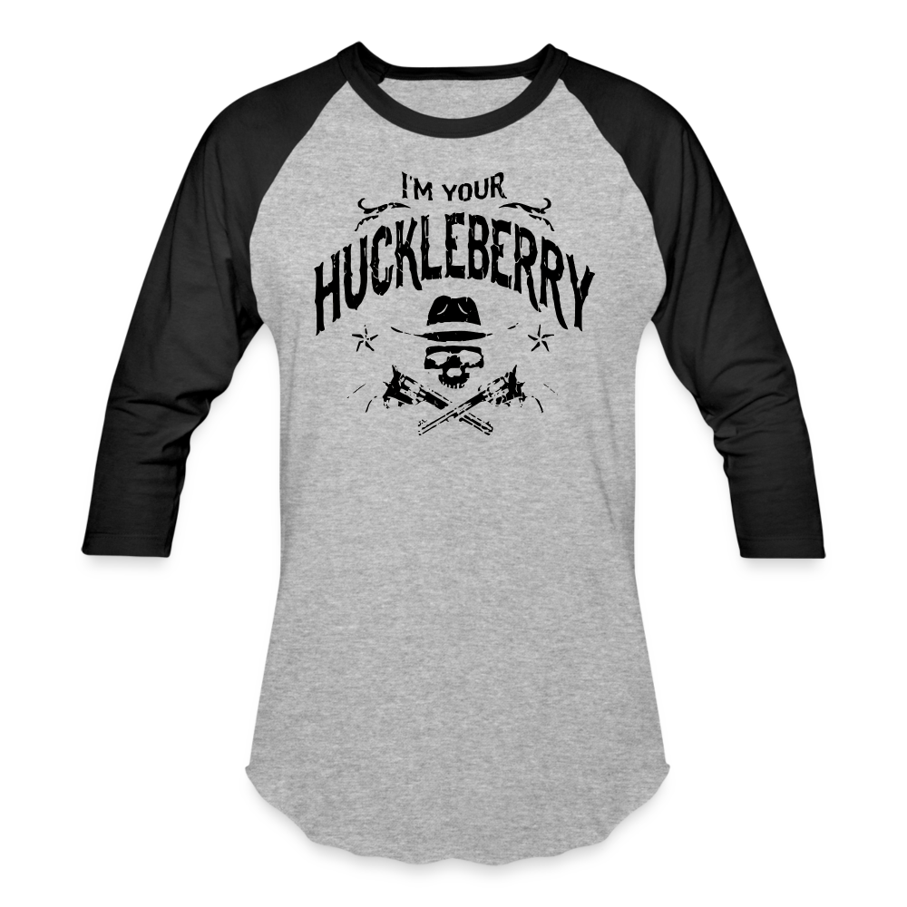 Baseball T-Shirt - I'm your Huckleberry - heather gray/black