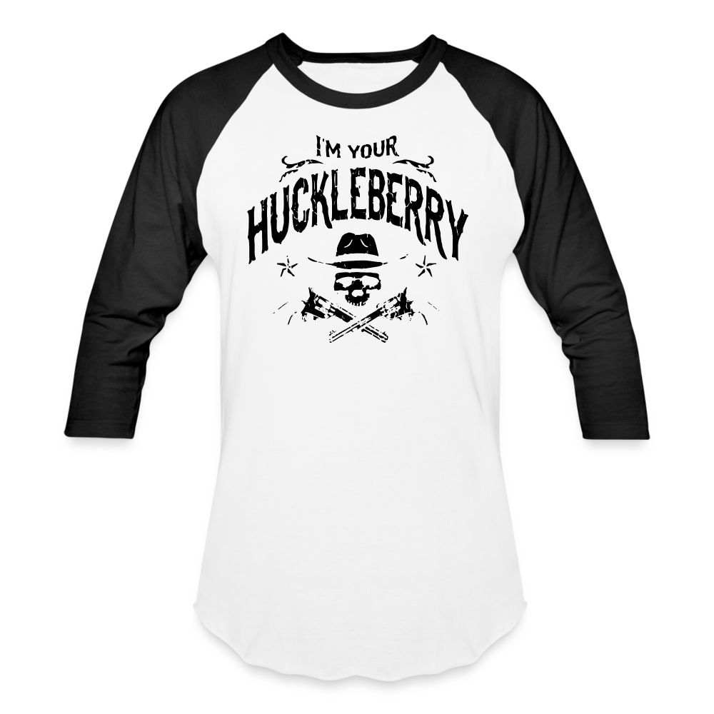 Baseball T-Shirt - I'm your Huckleberry - white/black