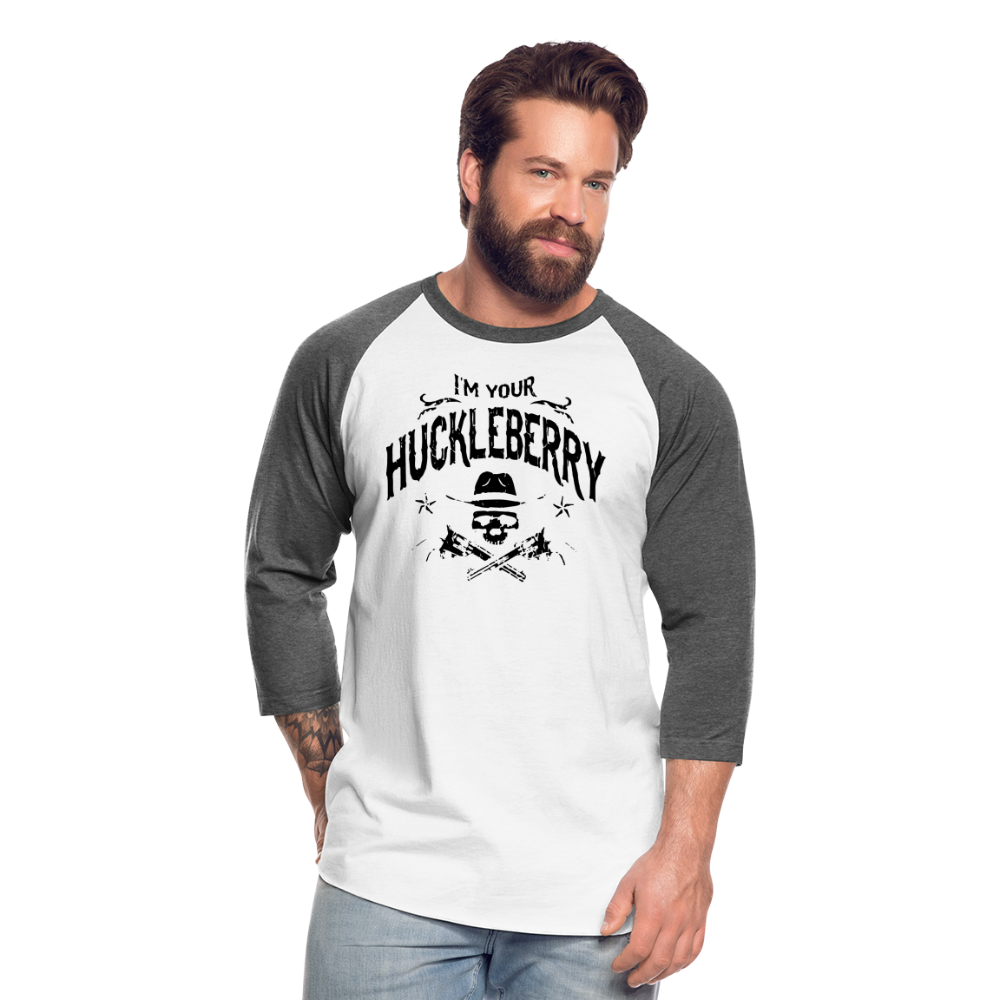 Baseball T-Shirt - I'm your Huckleberry - white/charcoal