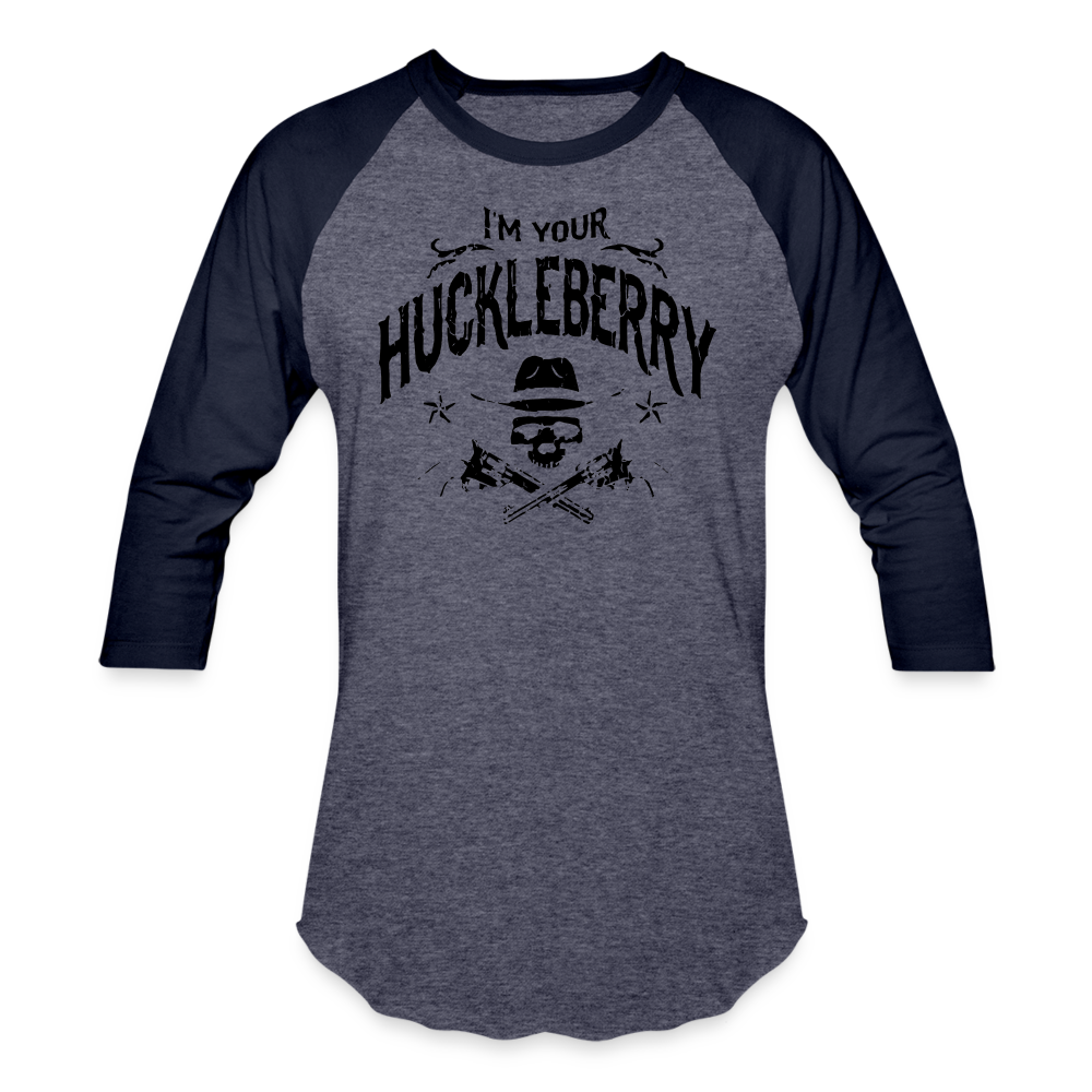 Baseball T-Shirt - I'm your Huckleberry - heather blue/navy