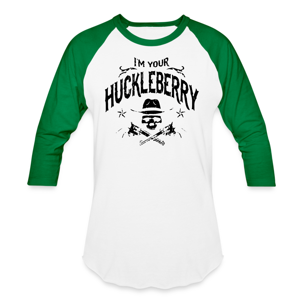 Baseball T-Shirt - I'm your Huckleberry - white/kelly green
