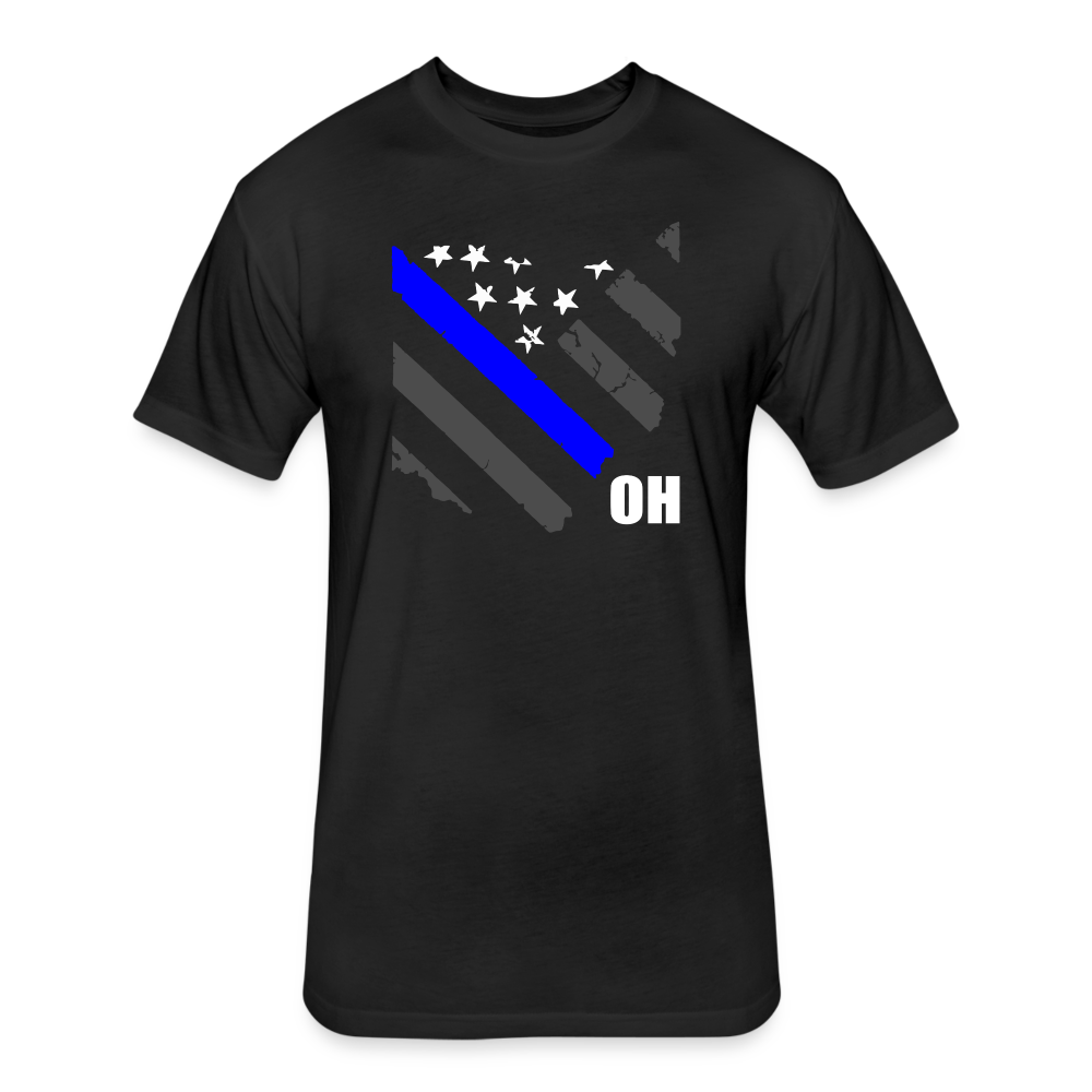 Unisex Poly/Cotton T-Shirt by Next Level - Ohio Blue Line - black