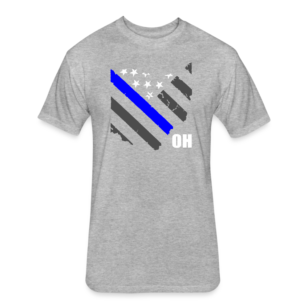 Unisex Poly/Cotton T-Shirt by Next Level - Ohio Blue Line - heather gray