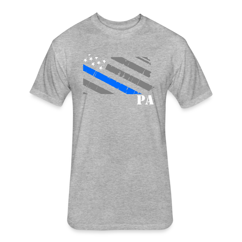 Unisex Poly/Cotton T-Shirt by Next Level - PA Blue Line - heather gray