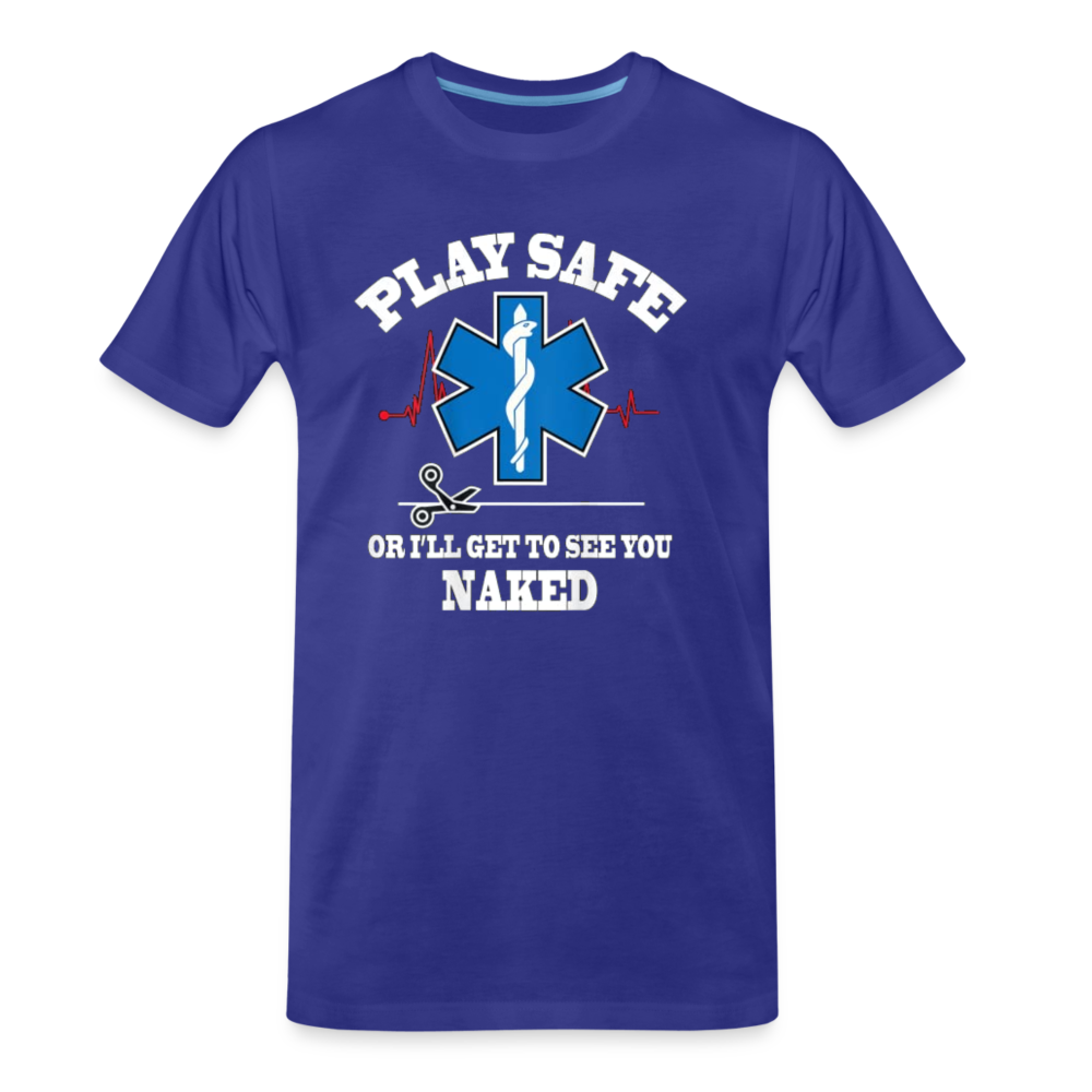 Men's Premium T-Shirt - Play Safe EMS - royal blue