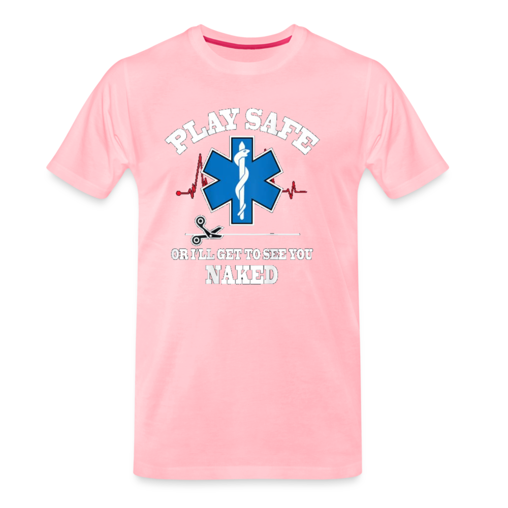 Men's Premium T-Shirt - Play Safe EMS - pink