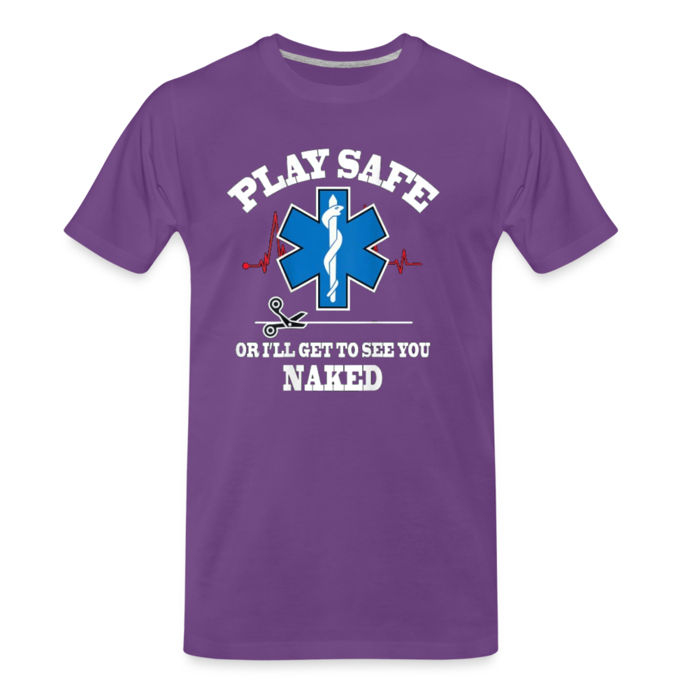 Men's Premium T-Shirt - Play Safe EMS - purple