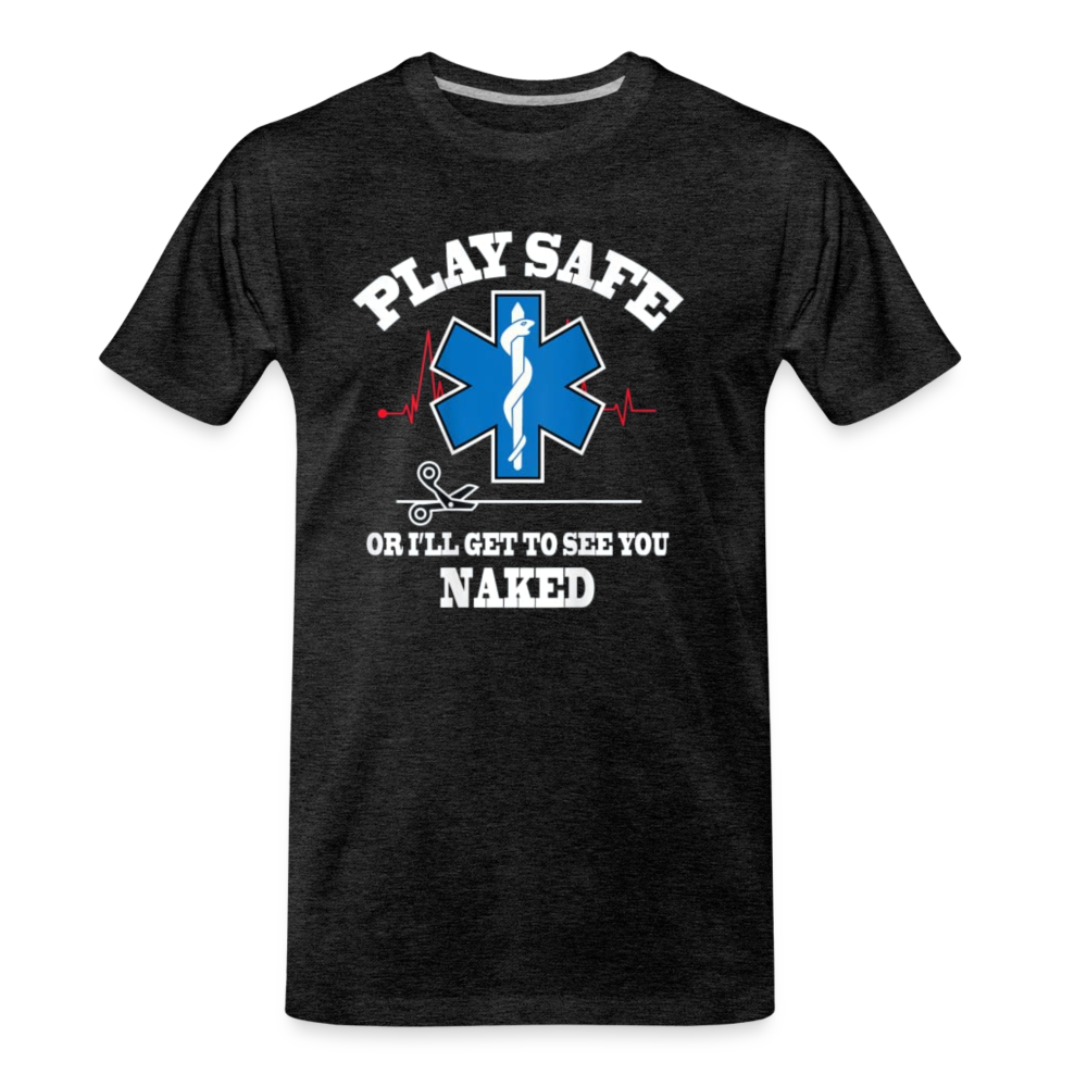 Men's Premium T-Shirt - Play Safe EMS - charcoal grey