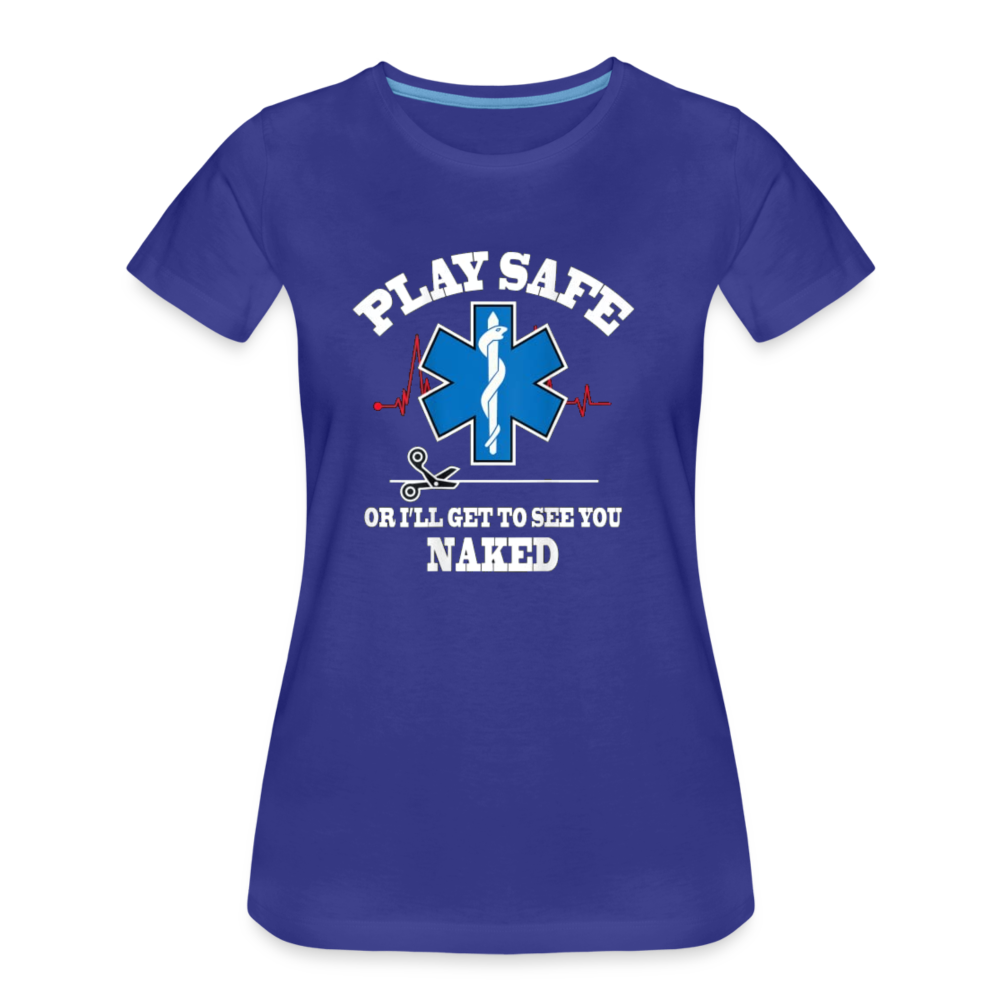Women’s Premium T-Shirt - Play Safe EMS - royal blue