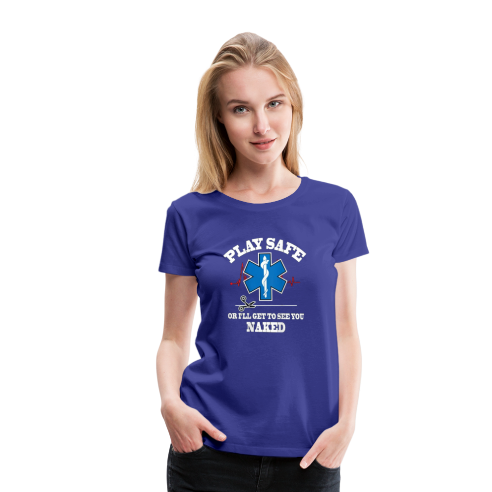 Women’s Premium T-Shirt - Play Safe EMS - royal blue